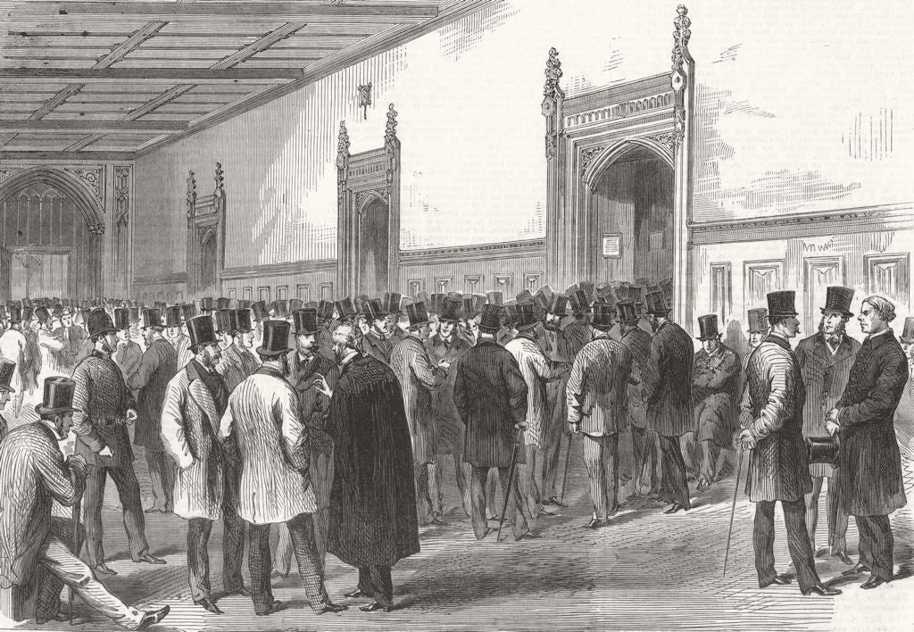 IRELAND. awaiting Committee decision, Commons 1867 old antique print picture